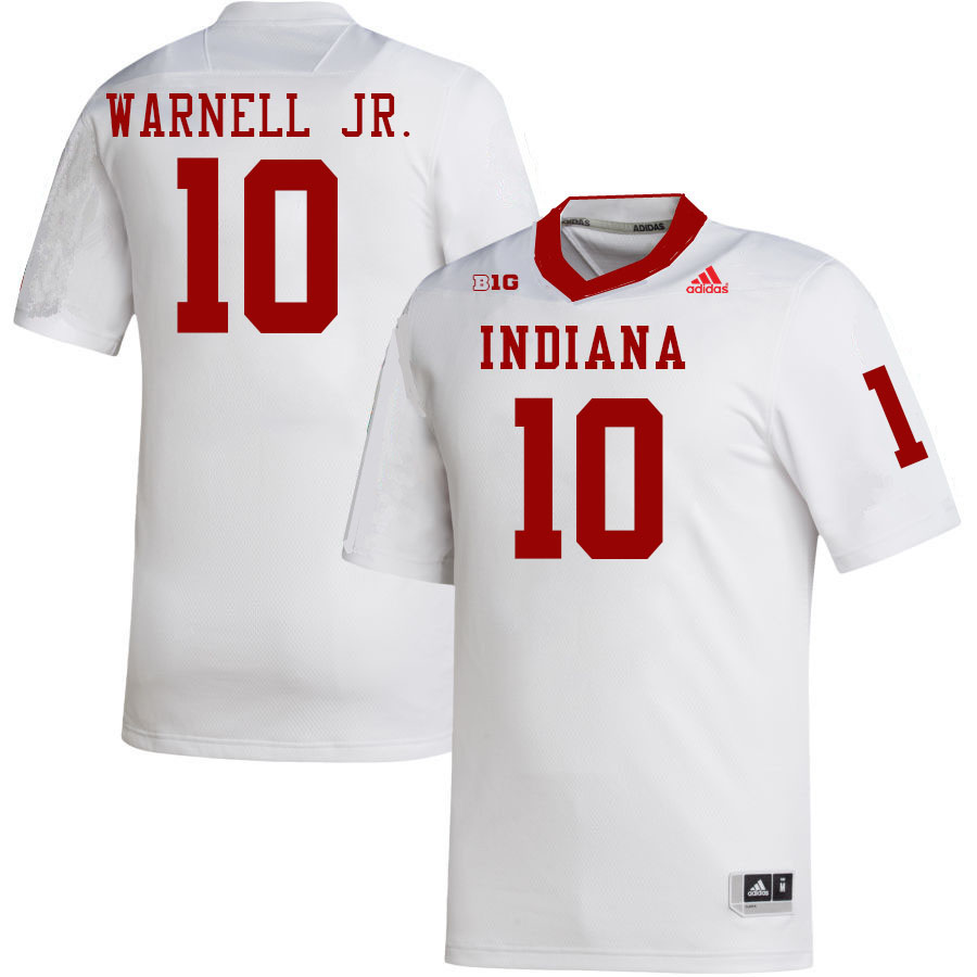 Men #10 DJ Warnell Jr. Indiana Hoosiers College Football Jerseys Stitched-White